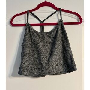 Beyond Yoga Cropped Tank XL Grey Spacedye Racerback Active Athleisure Soft Gym